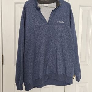 Columbia Cozy Quarter Zip Heathered Blue Sweatshirt Size XXL